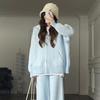 Milky Knit Sweater & Wide-Leg Pants Two-Piece Suit - Fashionable and Casual for Autumn/Winter 2024