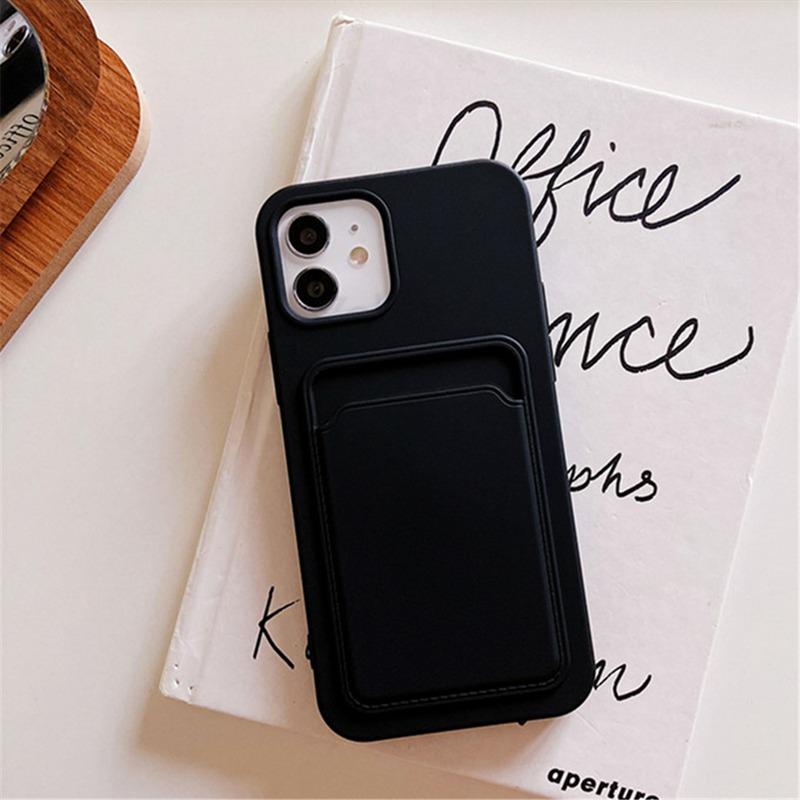 Мягкий силиконовый чехол для телефона для iPhone 13 Pro Max 12 11 слотов для карт, карманный кошелек, задняя крышка для Samsung S21 A32 Xiaomi Poco M3 Pro Redmi 9T