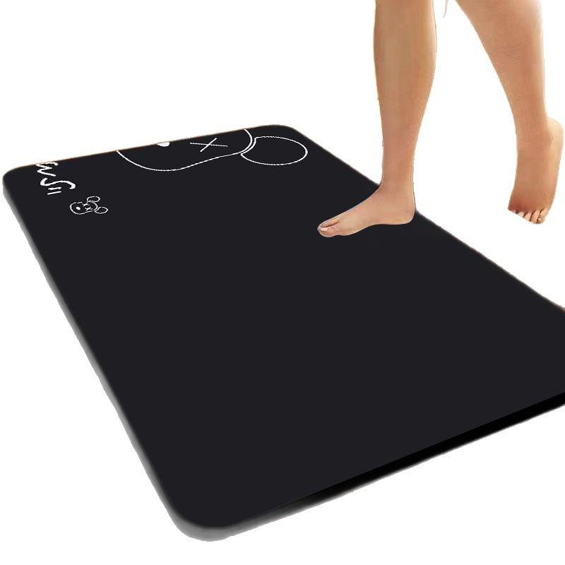 Коврик для ванной в скандинавском стиле из диатомовой земли, нескользящий, впитывающий - грязеотталкивающая подкладка для входа в туалет