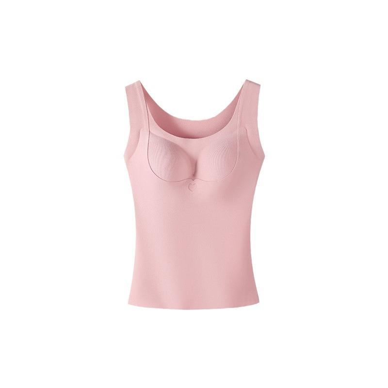 Немецкий бесшовный теплый жилет для женщин с подушкой для груди, зимний цельный топ для ношения под толстым нижним бельем