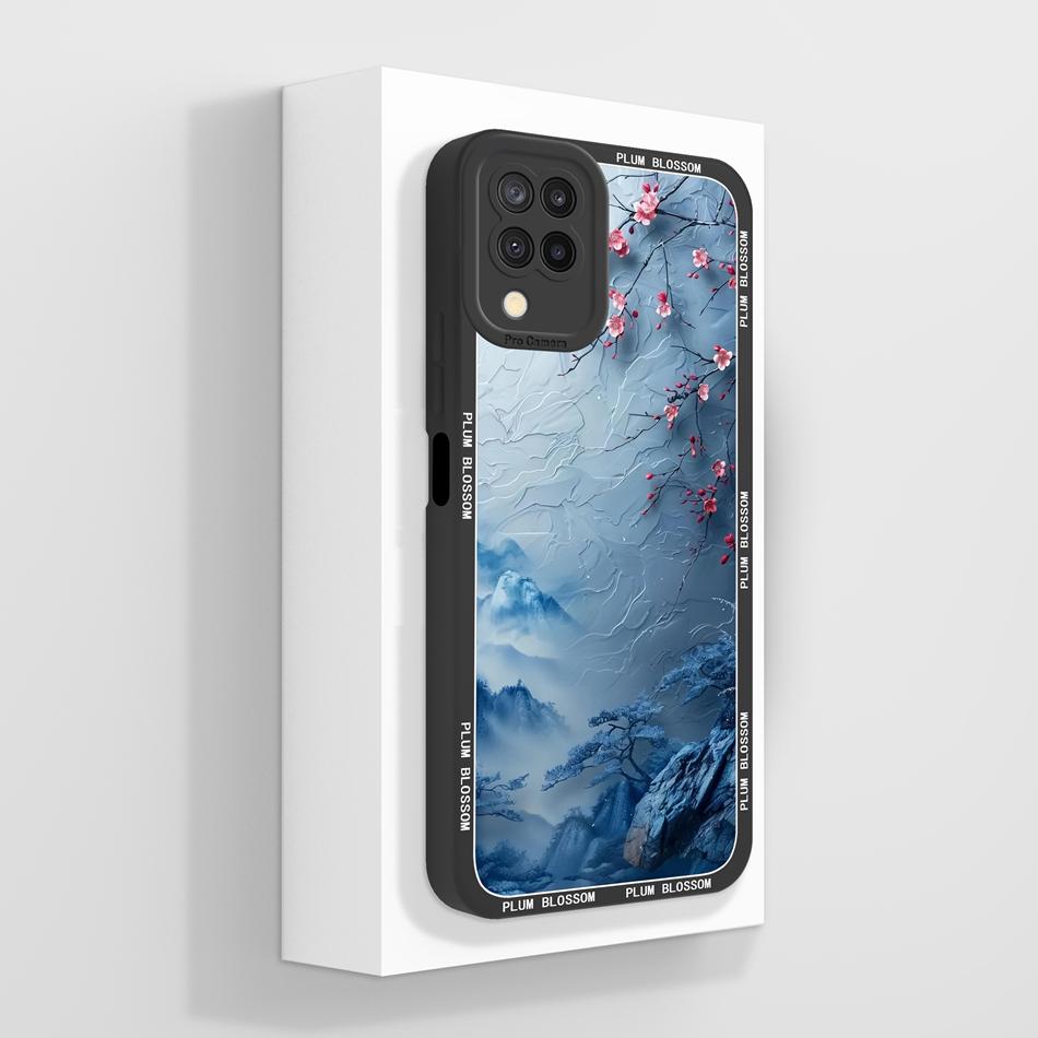 Чехол для Samsung Galaxy A12 M12 F12 Красивая Бабочка Полное Покрытие Чехол для Телефона Противоскользящий Мягкий Гладкий Жидкий Силиконовый Корпус