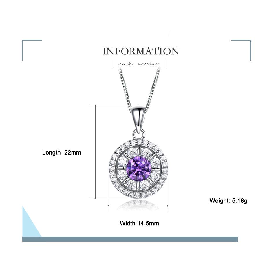 Umcho Ожерелье с подвеской из аметиста, драгоценный камень для девушки, подарок, изысканные ювелирные изделия