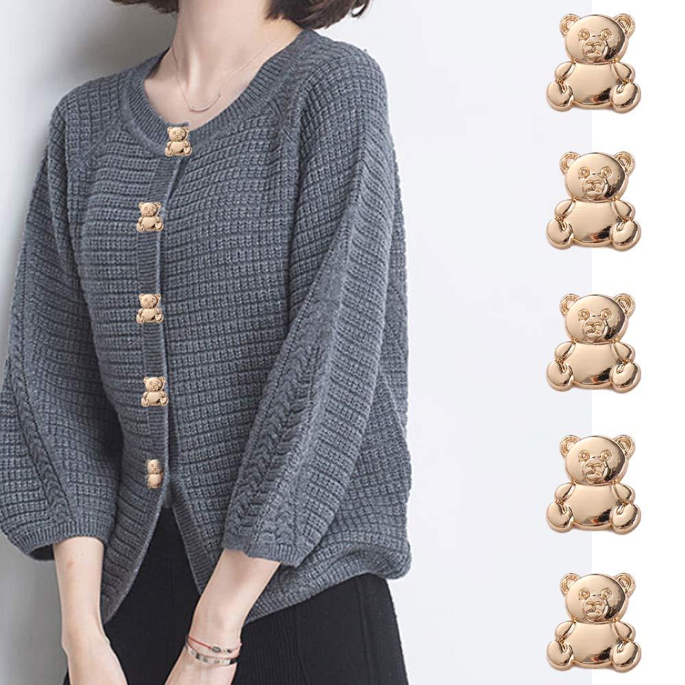 Cute Animal Style Gold for Garment,Bag Bear Shape Clothes Accessories Button Decor Buttons DIY