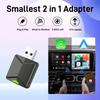 XUDA Suprermini 2025 Адаптер 2-в-1 Проводной в Беспроводной CarPlay Android Auto для OEM Автомагнитолы с USB Plug and Play