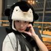Cartoon Cute Penguin Hat Warm Plush Cap Cute Animals Ears Beanie Hats  Girls