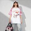 Камуфляжная футболка Hello Kitty, Милый и крутой летний топ в уличном стиле, Свободный крой, Женский взрослый топ