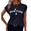 Женская футболка темно-синяя с логотипом Нью-Йорка - - Синий