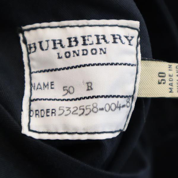Burberry Сделано в Великобритании Пальто-стойка из нержавеющей стали 50 Темно-синий Пояс Мужское Б/у