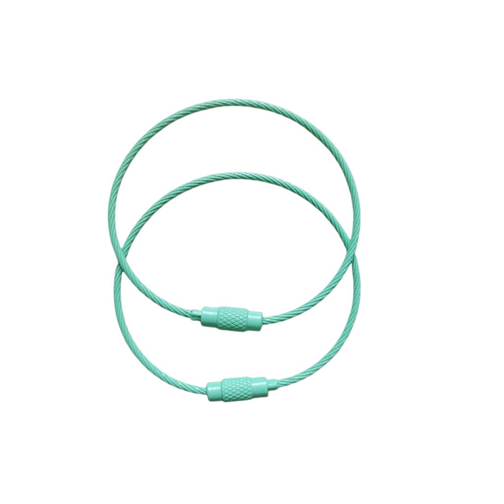 10 шт. Разноцветный тросик из нержавеющей стали для ключей, 6 дюймов, 1,5 мм, петля из нержавеющей стали, брелоки разных цветов, бирки для ID