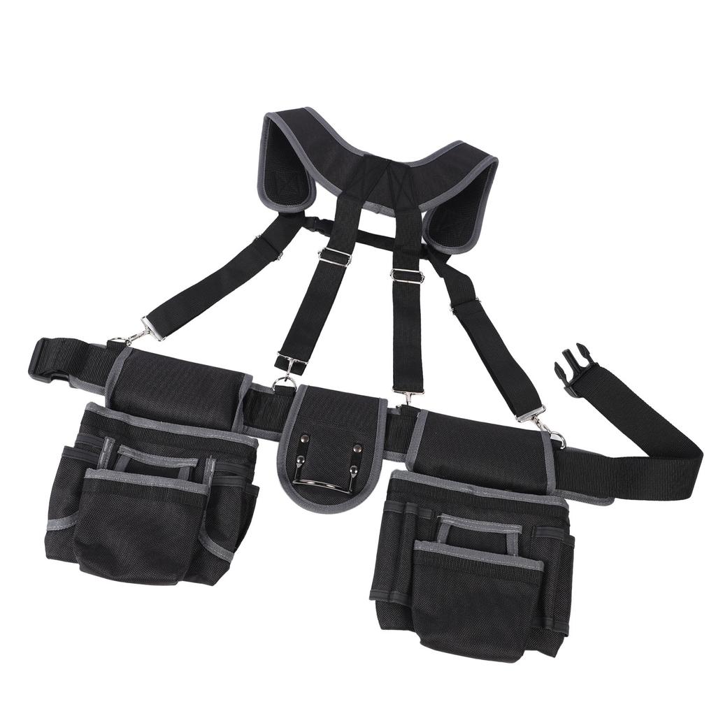 Пояс для инструментов электрика с 12 карманами, пояс для инструментов из полиэстера и нейлона 1680D с ремнем для электриков-рамщиков