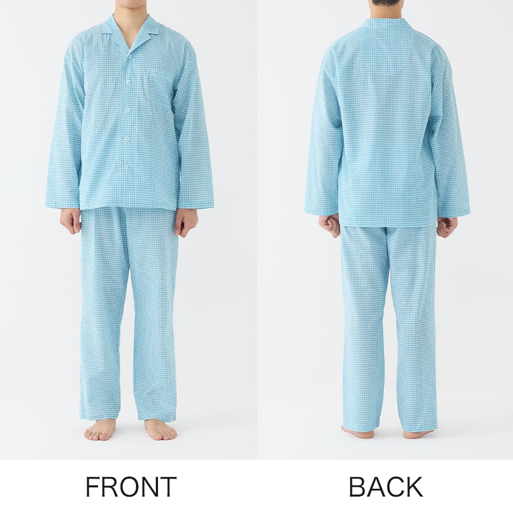 Gunze Acedron Long Sleeve and Soft Gray Men's Pajamas, Pants, Crepe,