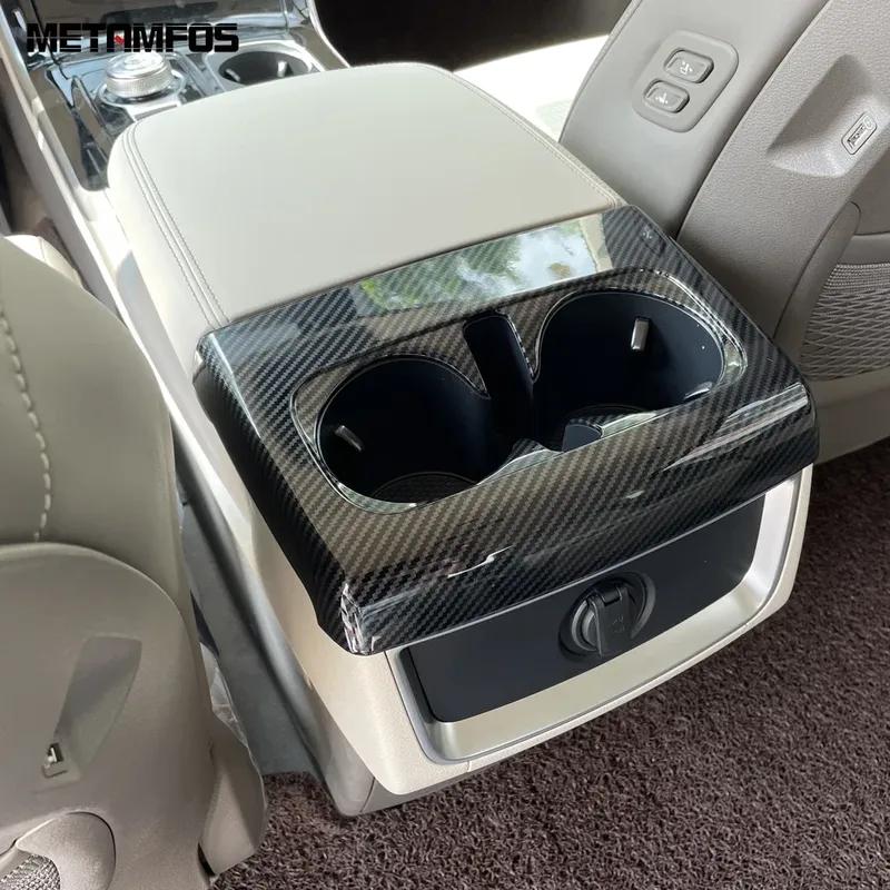 For Kia Carnival KA4 2024 2025 Carbon Fiber Rear Seat Air Conditioner Vent Outlet Trim Cup Frame Accessories