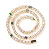 Hip Hop Color Accessories Opal Tennis Necklace Copper Inlaid Zircon Unisex Chain Apparel Accessories
