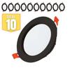 Set of 10 ALEXA SMD LED Round Black Spots 12W 7000K