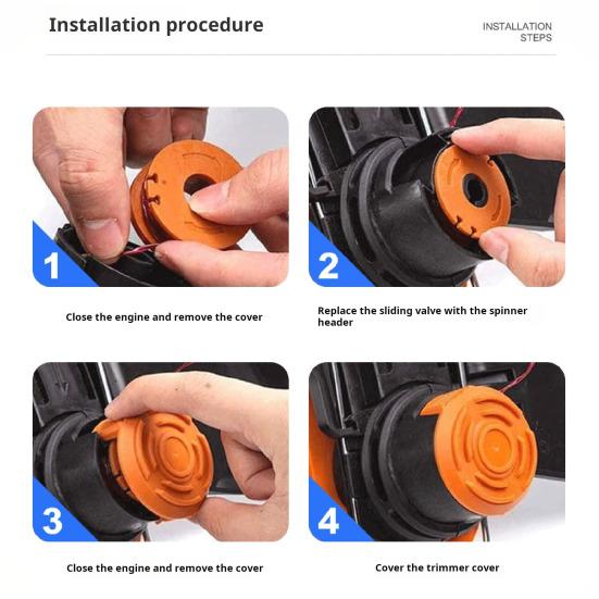 1 комплект триммерной лески для Worx WA0010/WA6531, сменные катушки для обрезных станков, быстрая резка, длительный срок службы, сменные кассеты для триммерной лески, садовые аксессуары