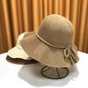 WTEMPO Women Summer Washable Foldable Hats Korean Style Solid Color Sun Protection Hats Vacation Beach Seaside Versatile Large Brimmed Cool Hats