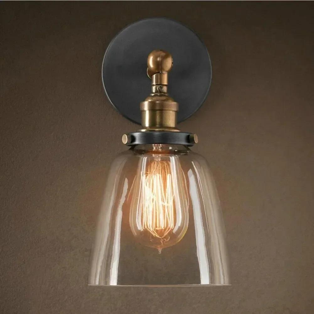 Светодиодная настенная лампа Nordic Vintage Glass Loft Retro Industrial Lighting Fixture Sconce Aisel Hallway Bedside Bar Decor Lights