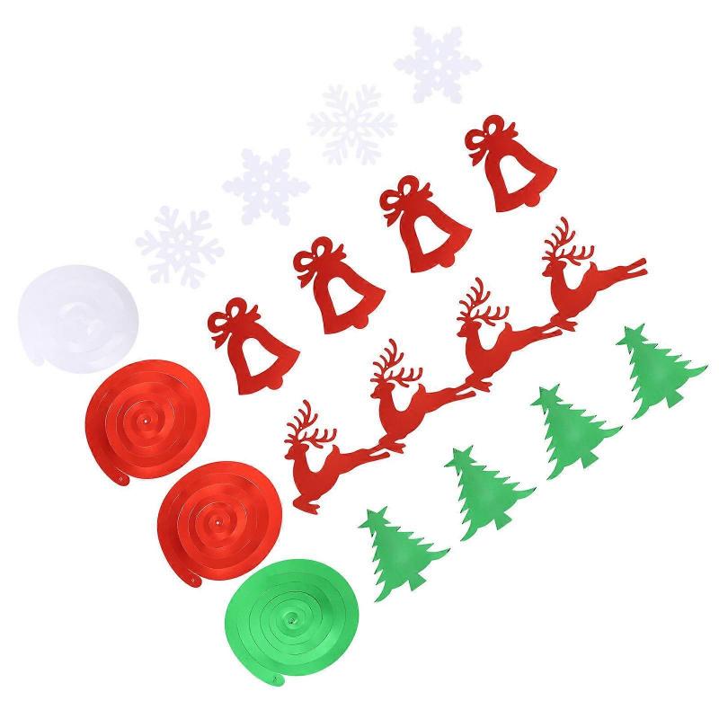 Hanging Swirl Decor Christmas Ornament for Decoration 24Pcs PVC Assorted