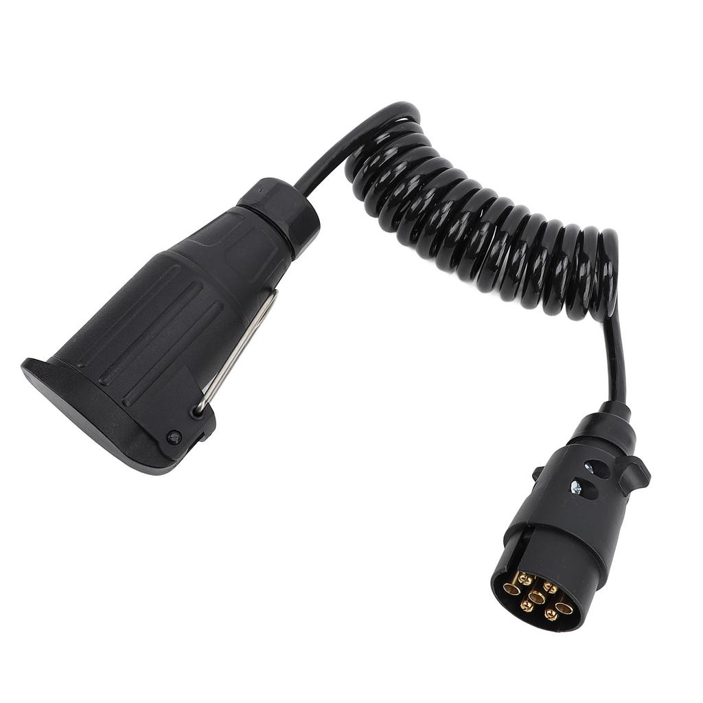 12В 7-контактный на 13-контактный адаптер для прицепа, длина 2 м, спиральный, соединитель проводки розетки прицепа для дома на колесах, каравана, лодки, черный
