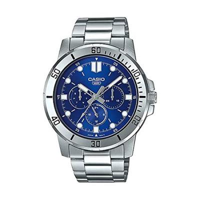 Стандартные мужские часы Casio MTP-VD300D-2E Дешевые Аналоговые Дата Синий Серебристый