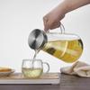 1pcs Glasses Cold Water Bottle Kitchen Kettle Jars Heat Resistant Glass Water Pitcher Coffee Tea Pot Transparent Decanter Jug