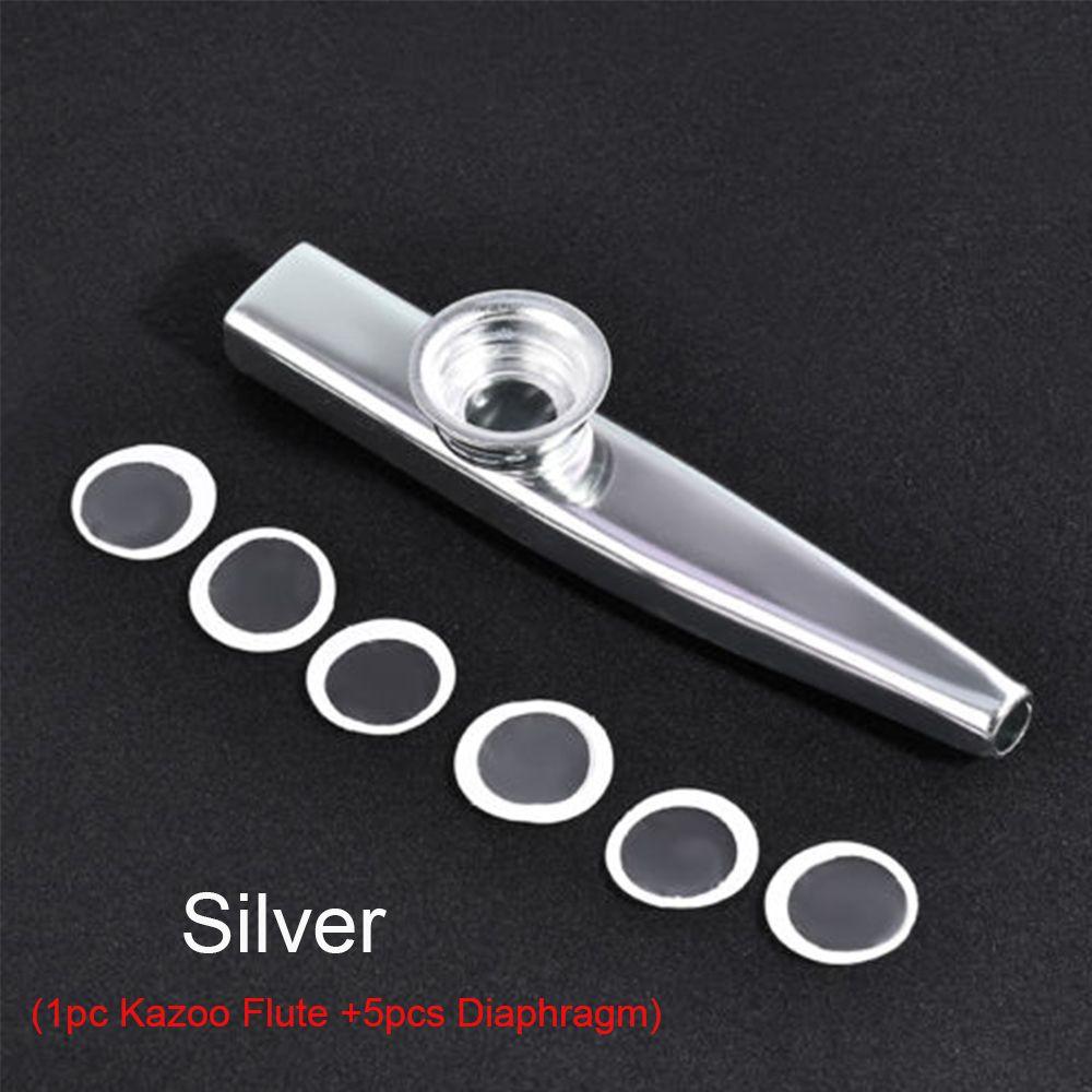 Party Aluminum Gift Children Kids Kazoo Flute 5 Pcs Diaphragm Harmonica Metal