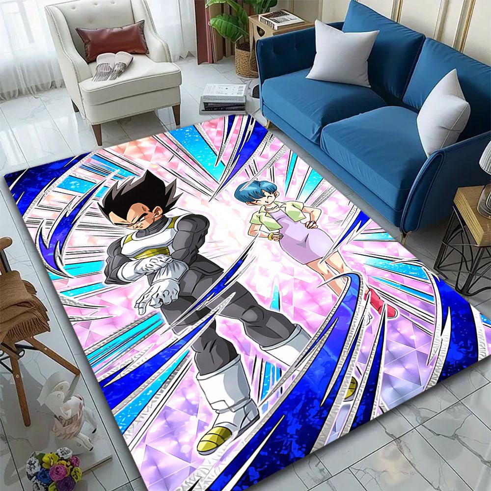 "Anime Duo with Dynamic Energy Background" Patterned carpet, suitable as a non slip play mat for the living room and bedroom sofa