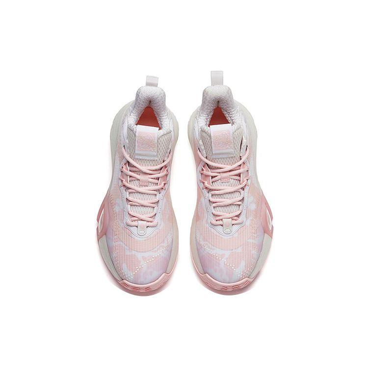 Anta Bubble Bounce Basketball Shoes Women Sneakers Pink White 122211603Q-4