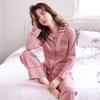 High Quality Large Size Women Cotton Pajamas Button Down Tops and Trousers Set Sleepwear Homewear Printing Nightwear Loungewear