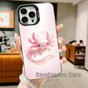 Cute Axolotl Phone Case For iPhone 17,16,15,14,13,12,11,Pro,Max,Plus,Black Matte Shockproof Cover