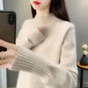 Осень Зима Женские Однотонные Свитера Топы Женские Свободные Повседневные Теплые Джемперы Женские Вязаные Топы с Длинным Рукавом