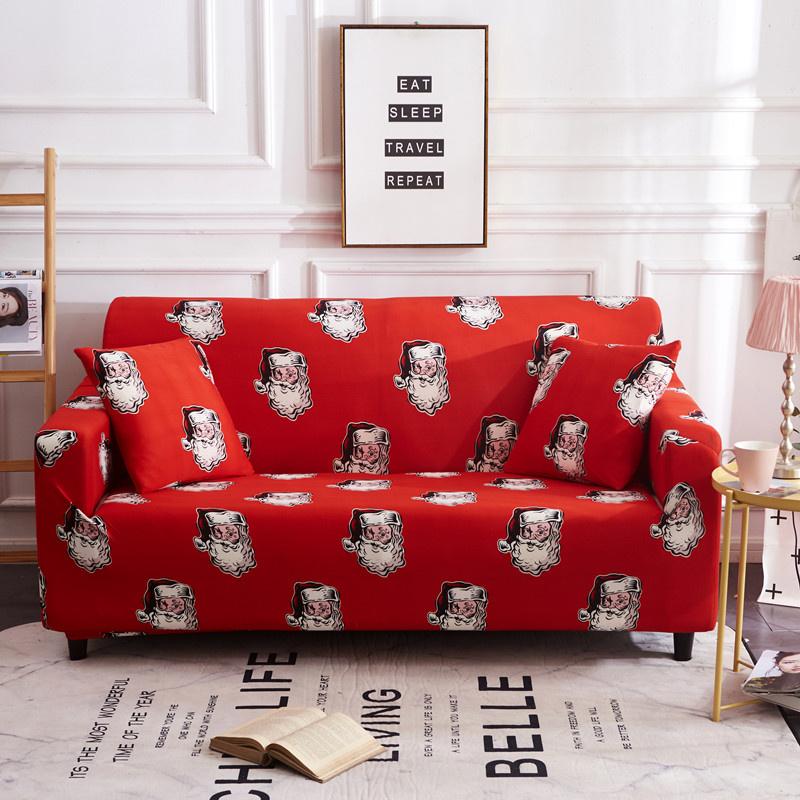 Рождественские эластичные чехлы для дивана для гостиной Funda Sofa Чехол для дивана Защитник для кресла Универсальные накидки на диван Рождественский домашний декор