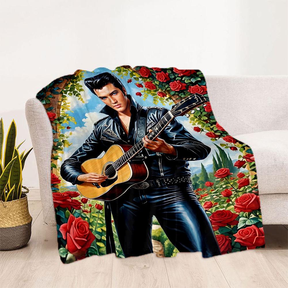Elvis Presley's Iconic Jacket Blanket Durable Comfort Suitable for Picnics Livingroom Seaside All-Season Use Digital Print