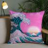 Art The Great Wave Off Kanagawa Pillow Case Square DoubleSided Printing Sofa Cushion Cover Pillowcase Bedroom Bedside
