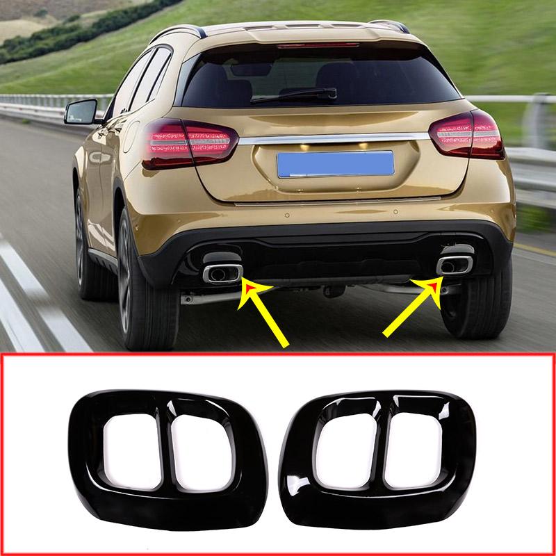 2 шт., глянцевая черная нержавеющая сталь для Mercedes Benz GLA Class X156, накладка на выхлопную систему автомобиля для Infiniti Q30