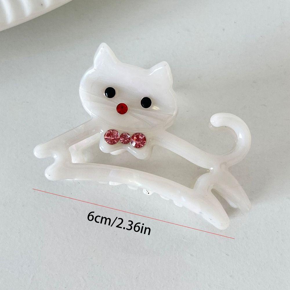Acetate Animal Cat Hair Claw Cartoon Shark Clip Fashion Rhinestone Hair Clip  Girl