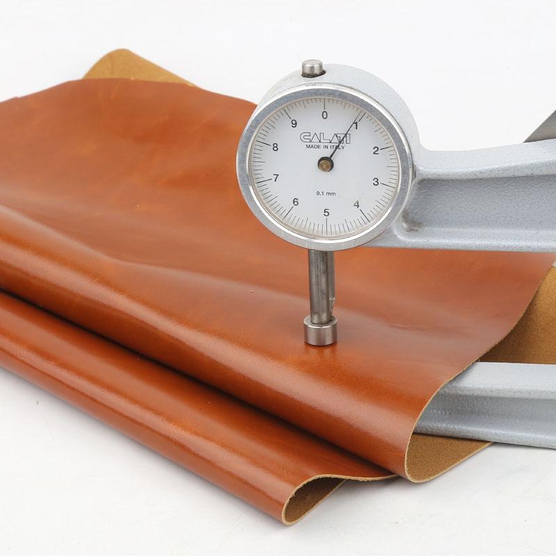 Yellow-brown 1.0mm thickness ultra-thin waxed leather top grain genuine leather material for sofa, bed head, seat, clothing repa