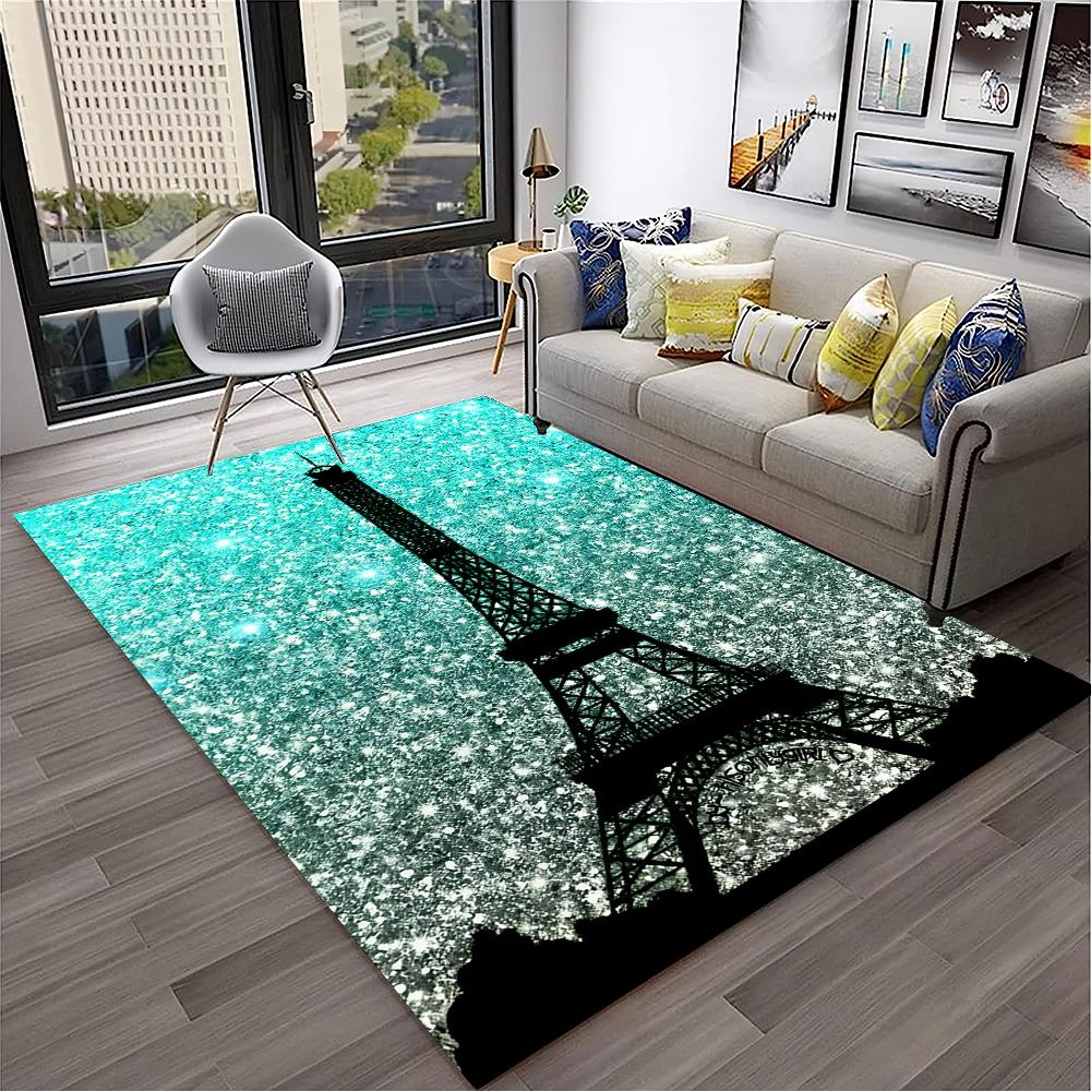 Франция Париж Эйфелева башня Ретро Ковер Коврик для дома Гостиная Спальня Диван Придверный коврик Декор, Коврик для детской игровой зоны Нескользящий напольный коврик