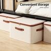 Large Capacity Linen Storage Box with Lid - Scratch Resistant, Foldable for Clothing, Blankets, Toys, Books - Portable Country Style Organizer