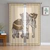 Прозрачные шторы с рисунком слона в индийском стиле для спальни, гостиной, тюлевые шторы для кухни, оконные вуали, шторы