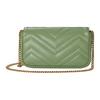 Gucci GG Marmont Chevron Quilted Mini Chain Bag, Sage Green Leather, Women's Crossbody Handbag for Daily Use 476433-DTDHT-3408