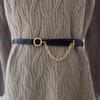 Женский кожаный пояс однотонного цвета с застежкой из сплава для повседневных образов