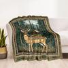 Deer In Forest Frame flannel,Lightweight,Flannel Blanket,Comfortable Blanket, Sofa Blanket, gift blankets,Holiday gift blanket Blankets