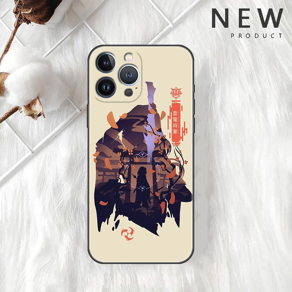 Чехол Funda для Apple iPhone 14 11 13 7 12 Pro 7 XR XS Max 8 Plus 6 14Pro 13Mini, черный мягкий чехол для телефона, аниме Genshin Impact, милый чехол