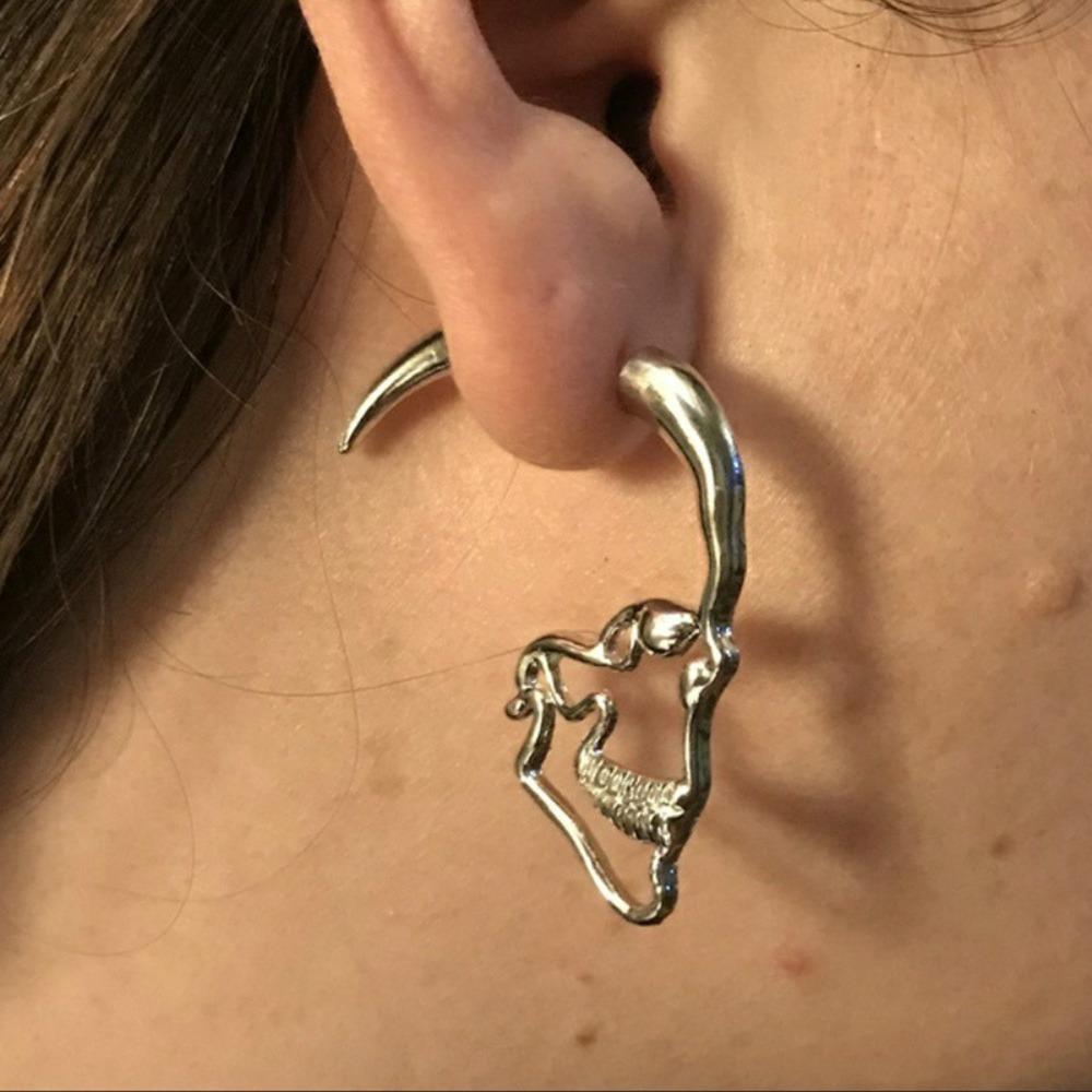 Новые серьги-капли в виде скелета черепа на Хэллоуин для женщин, трендовые готические украшения в подарок, хип-хоп, рок, крутые свисающие серьги для мужчин
