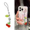 Fashionable Strawberry/Cherry Beaded Keyring Colorful Keychain Accessory for Ladies Purses and Backpacks Accessories