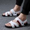 Летняя обувь для мужчин 2024 года, дизайнерские повседневные кожаные пляжные сандалии на плоской подошве из вспененного материала, роскошные кроссовки, мужская обувь, мужские черные тапочки
