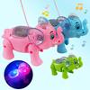 Funny Electric Walking Flashing LED Elephant Animal with Music Leash Kids Toy