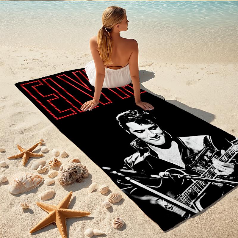 1Pc Elvis Iconic Performance Beach Towel, Quick Dry, Multi-Use for Beach Pool Gym Yoga Home Travel, Christmas, Halloween, Xmas Gift M92883