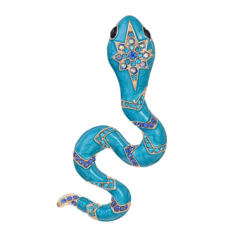 Брошь в форме змеи Брошь в виде змеи из сплава с каплями масла Брошь со стразами Аксессуары для пальто Цветок на груди